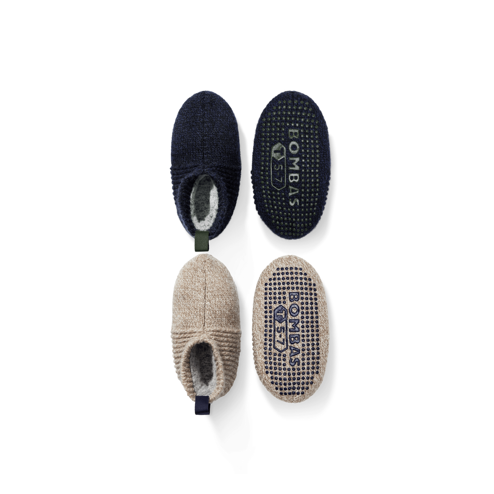 Toddler Gripper Slipper 2-Pack - Navy x Taupe L