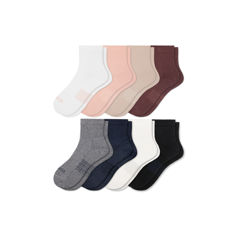 Women's Modern Rib Quarter Sock 8-Pack - Soft Office Move