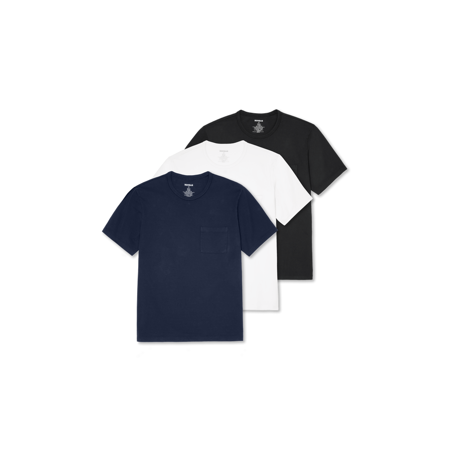 Men’s Premium Weight Pocket Crew Neck T-Shirt 3-Pack - Smooth Street Style