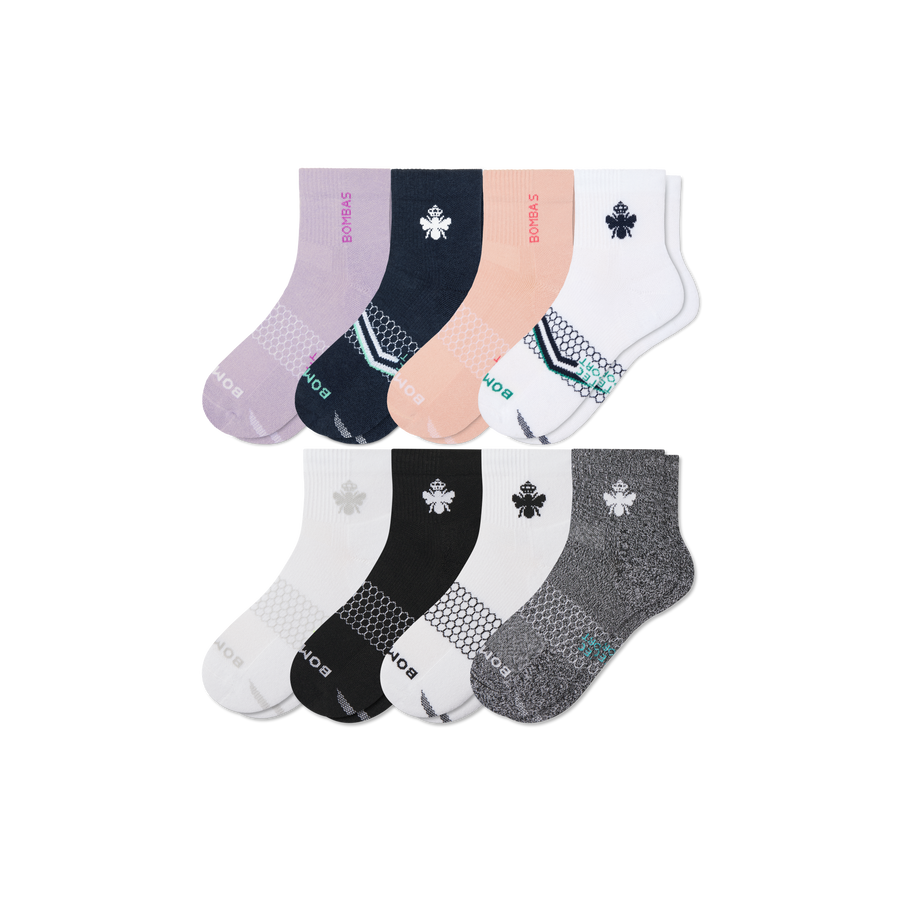 Women's All Sport Quarter Sock 8-Pack - Active Shift Fit