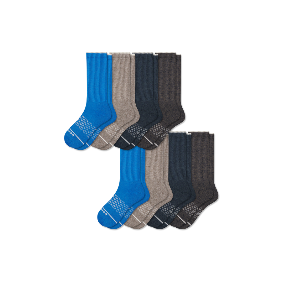 Men's Merino Wool Blend Calf Sock 8-Pack - Weekend Court Step