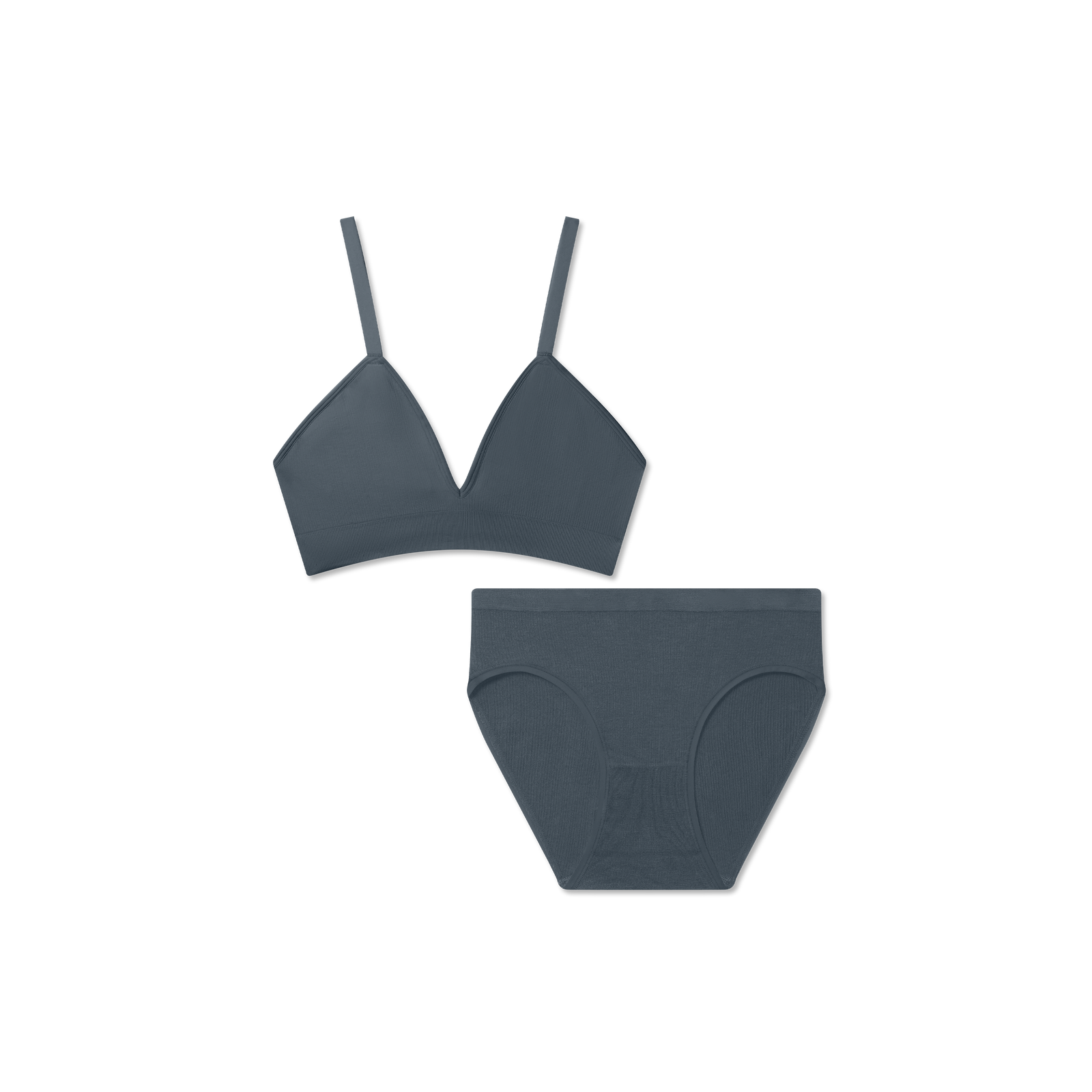 Women's Seamless Triangle Bralette + Brief Pack - Pebble L