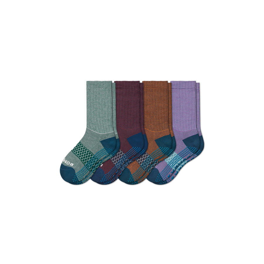 Youth Microstripe Gripper Calf Sock 4-Pack - Cozy Grip