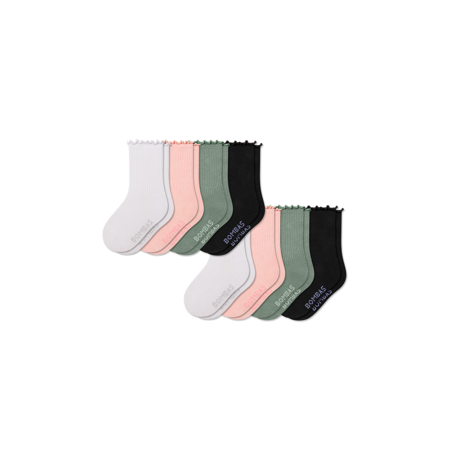 Junior Ruffle Rib Calf Sock 8-Pack - Outdoor Shift Move