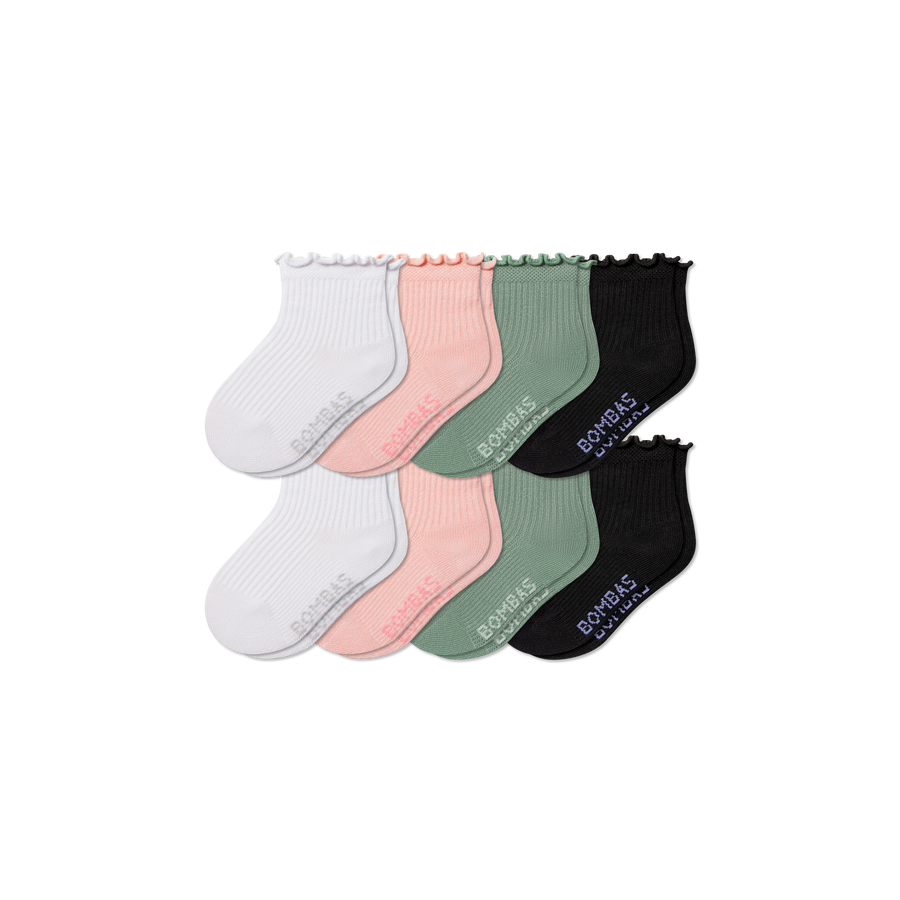 Toddler Ruffle Rib Calf Sock 8-Pack - Run Court Step
