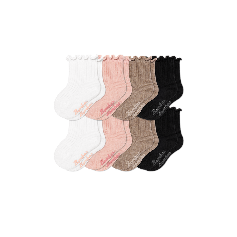 Baby Ruffle Rib Calf Sock 8-Pack (6-12 Months) - Classic No Show Comfort