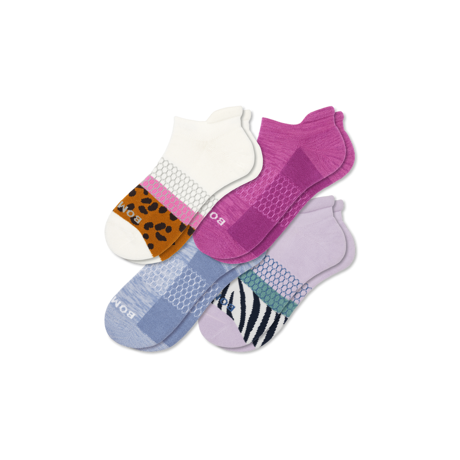 Women's Wild Wear Ankle Sock 4-Pack - Classic Office Move