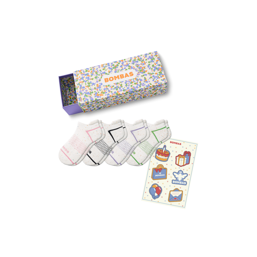 Women's Confetti Ankle Sock 4-Pack Gift Box - Smart Drawer Stash