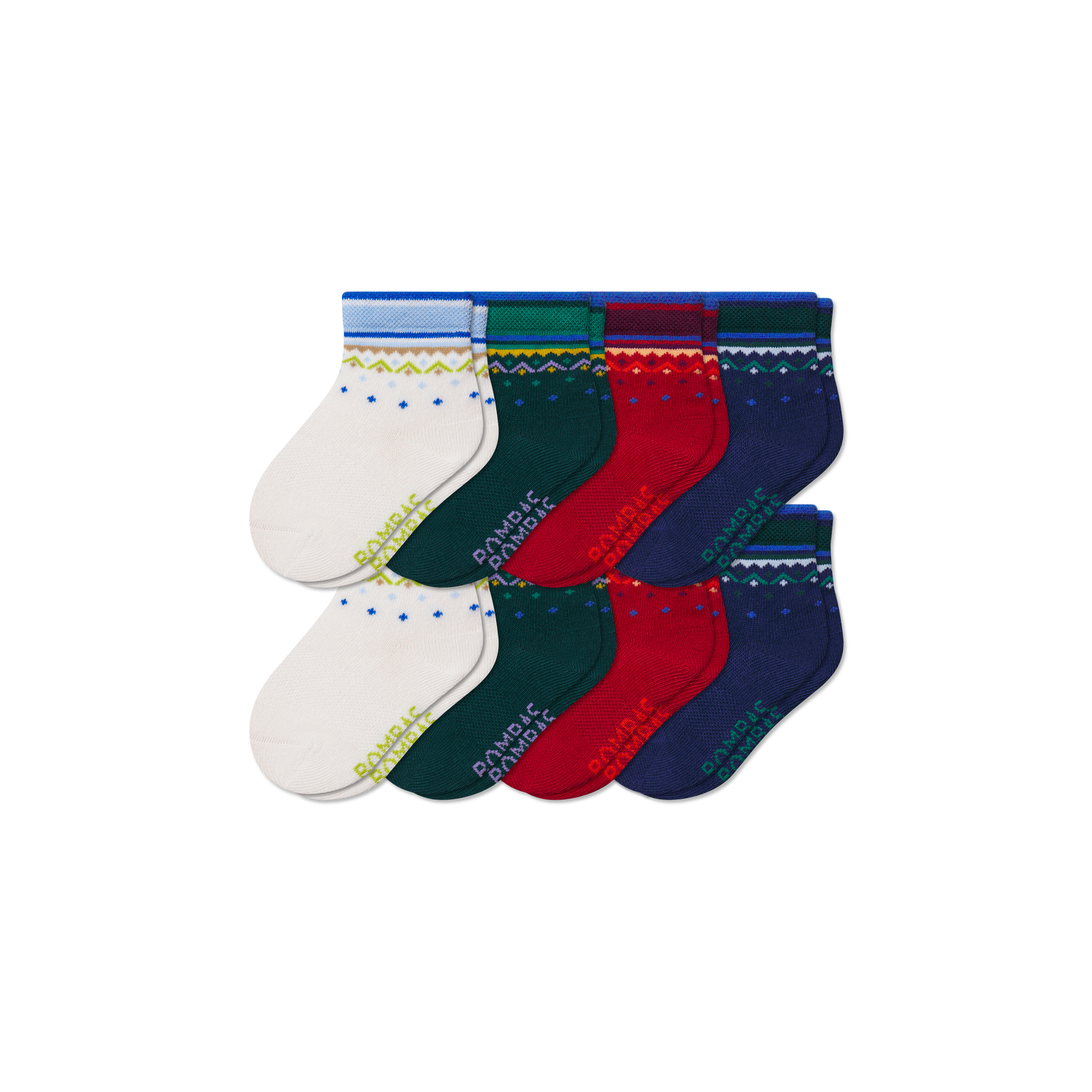 Toddler Lightweight Calf Sock 8-Pack - Red Pine Mix L