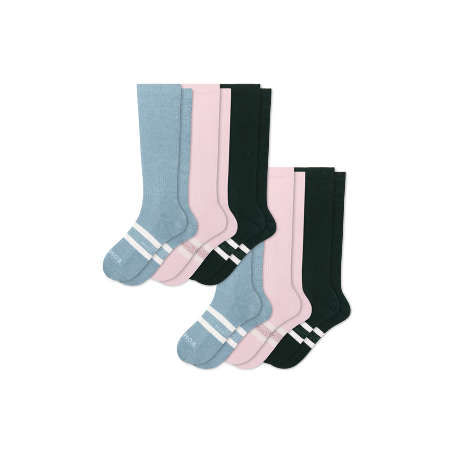 Women's Everyday Compression Knee High Sock 6-Pack (15-20mmHg) - Training Motion Fit