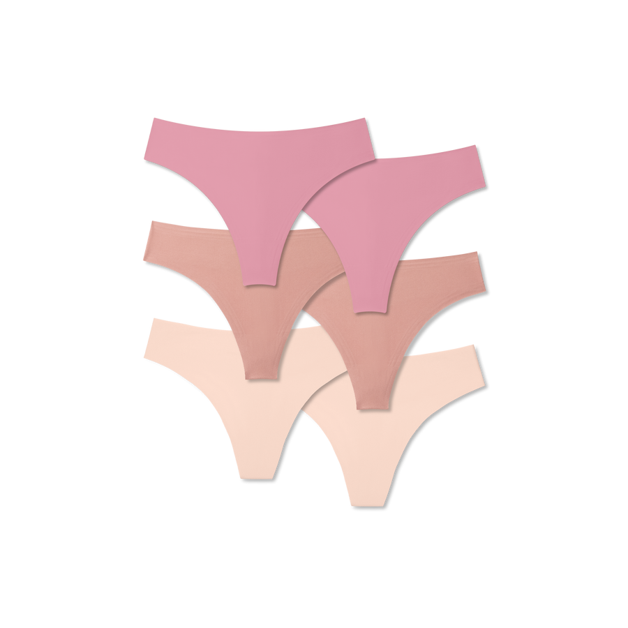 Women's No Show Thong 6-Pack - Fresh Stretch Fit