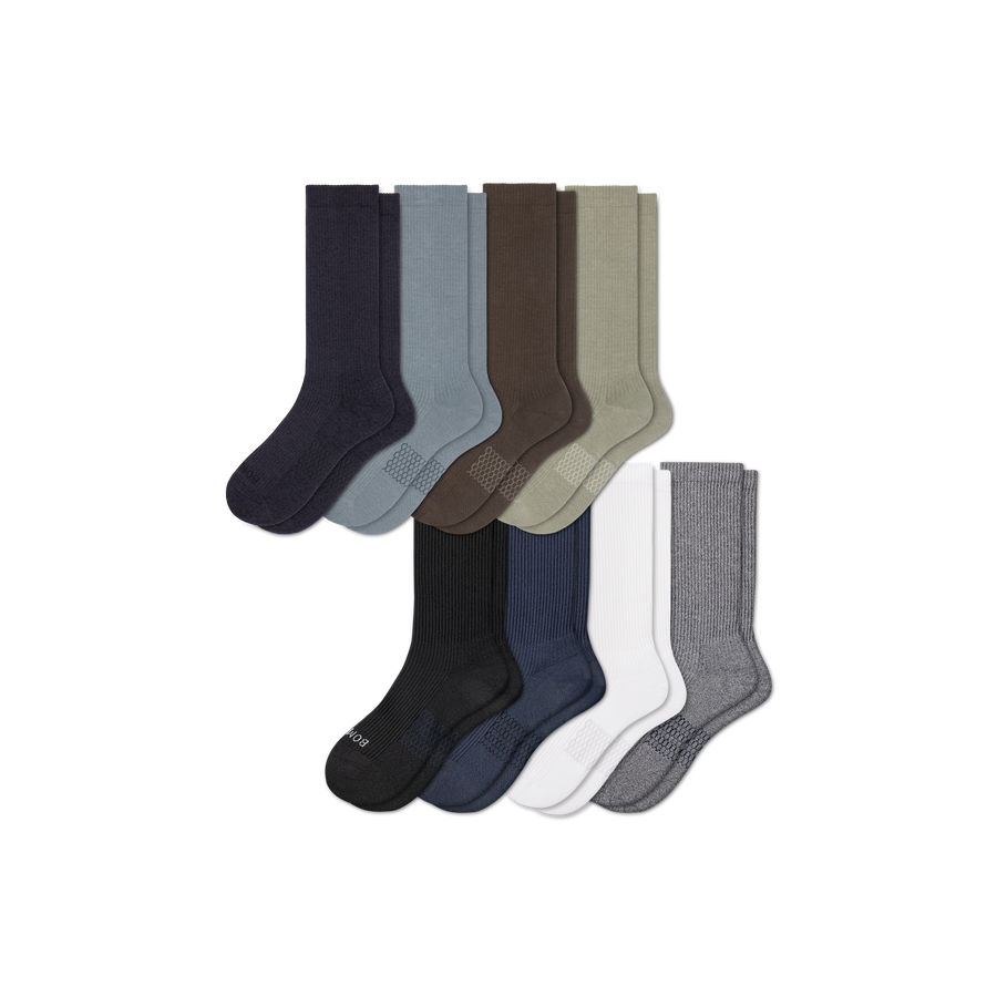 Men's Modern Rib Calf Sock 8-Pack - Cushion Trail Rotation
