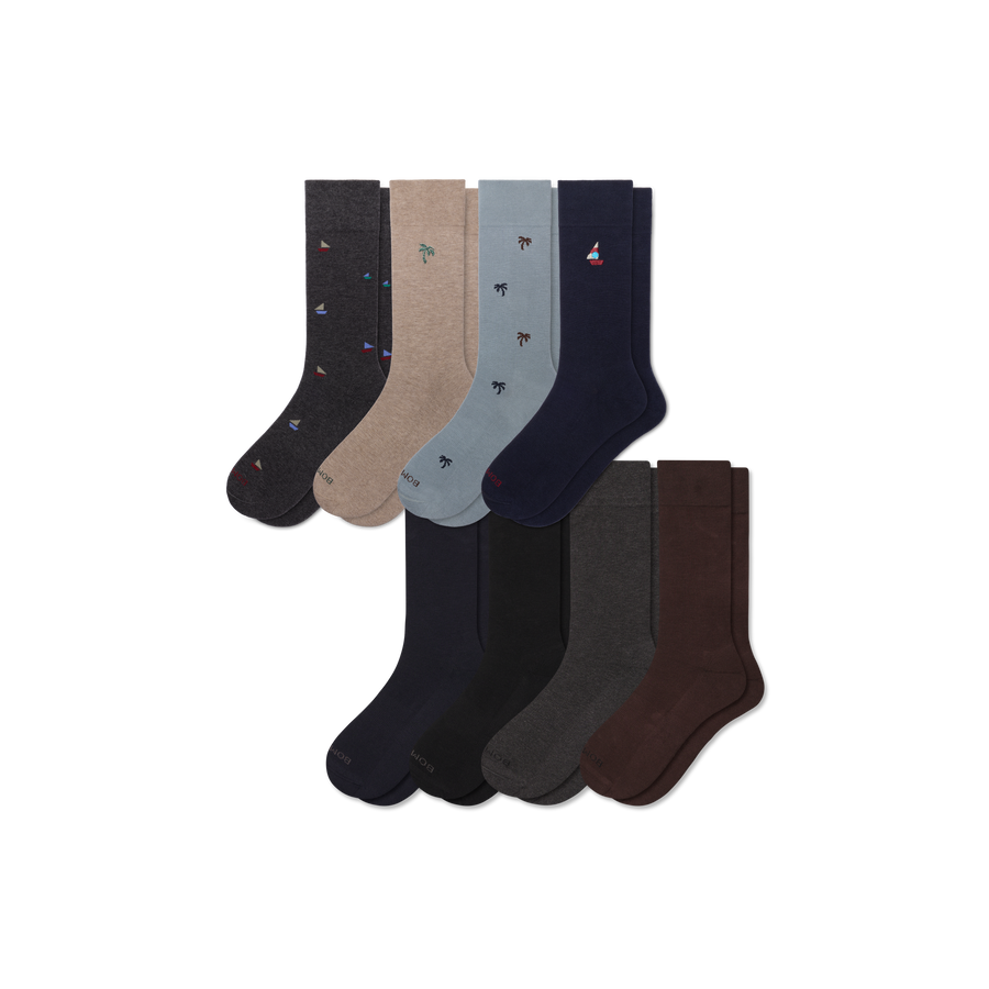 Men's Dress Calf Sock 8-Pack - Daily Everyday Comfort