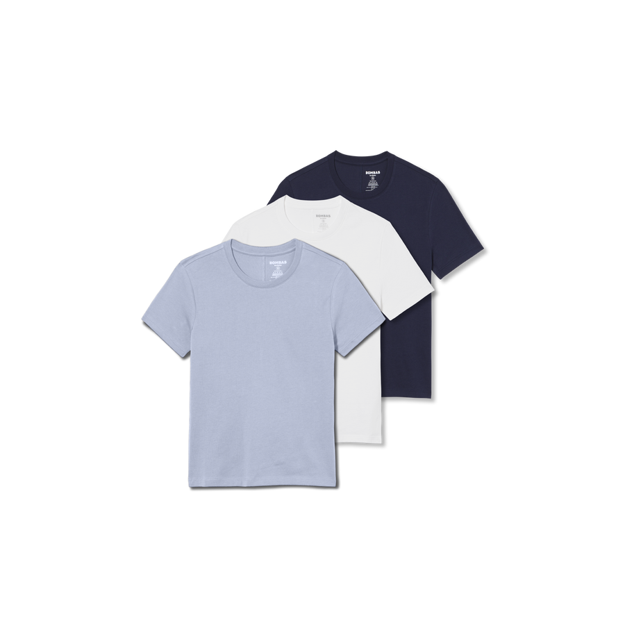 Women's Pima Cotton Slim Crew Neck T-Shirt 3-Pack - Gift Layer