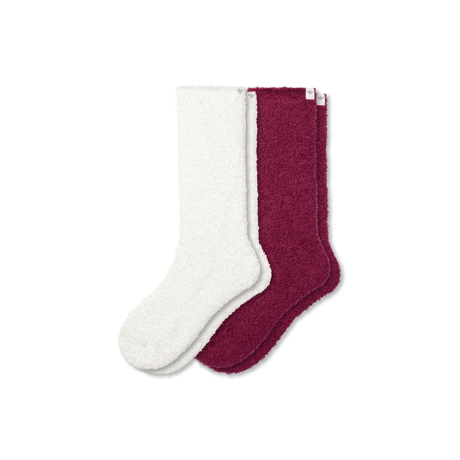 Women's Fuzzy Calf Sock 2-Pack - Soft White Cabernet Mix