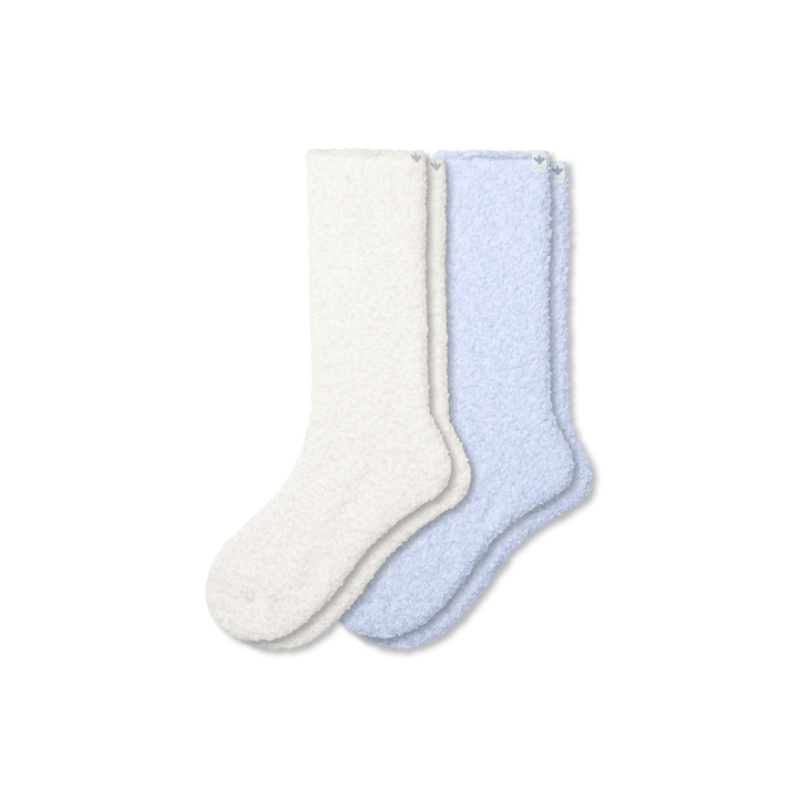Women's Fuzzy Calf Sock 2-Pack - Soft White Stardust Mix
