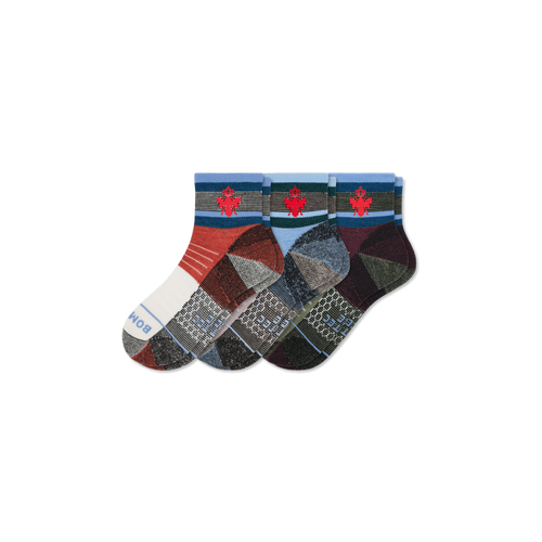Cotopaxi x Bombas Merino Wool Blend Hiking Quarter Sock 3-Pack - Surprise L