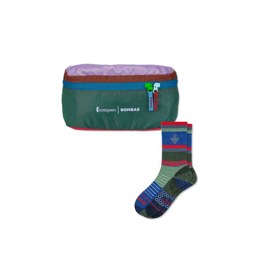 Cotopaxi x Bombas Merino Wool Blend Hiking Calf Sock & Fanny Pack - Smart Storage Setup