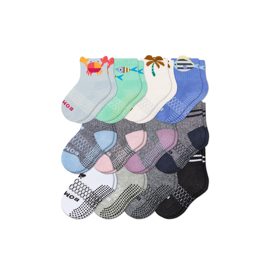 Toddler Gripper Calf Sock 12-Pack - Cozy Weekend Rotation