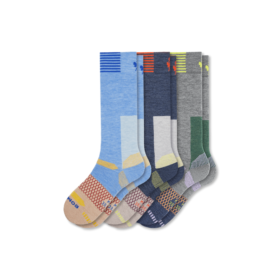 Women's Full-Cushion Merino Wool Blend Ski & Snowboard Sock 3-Pack - Everyday Trail Support