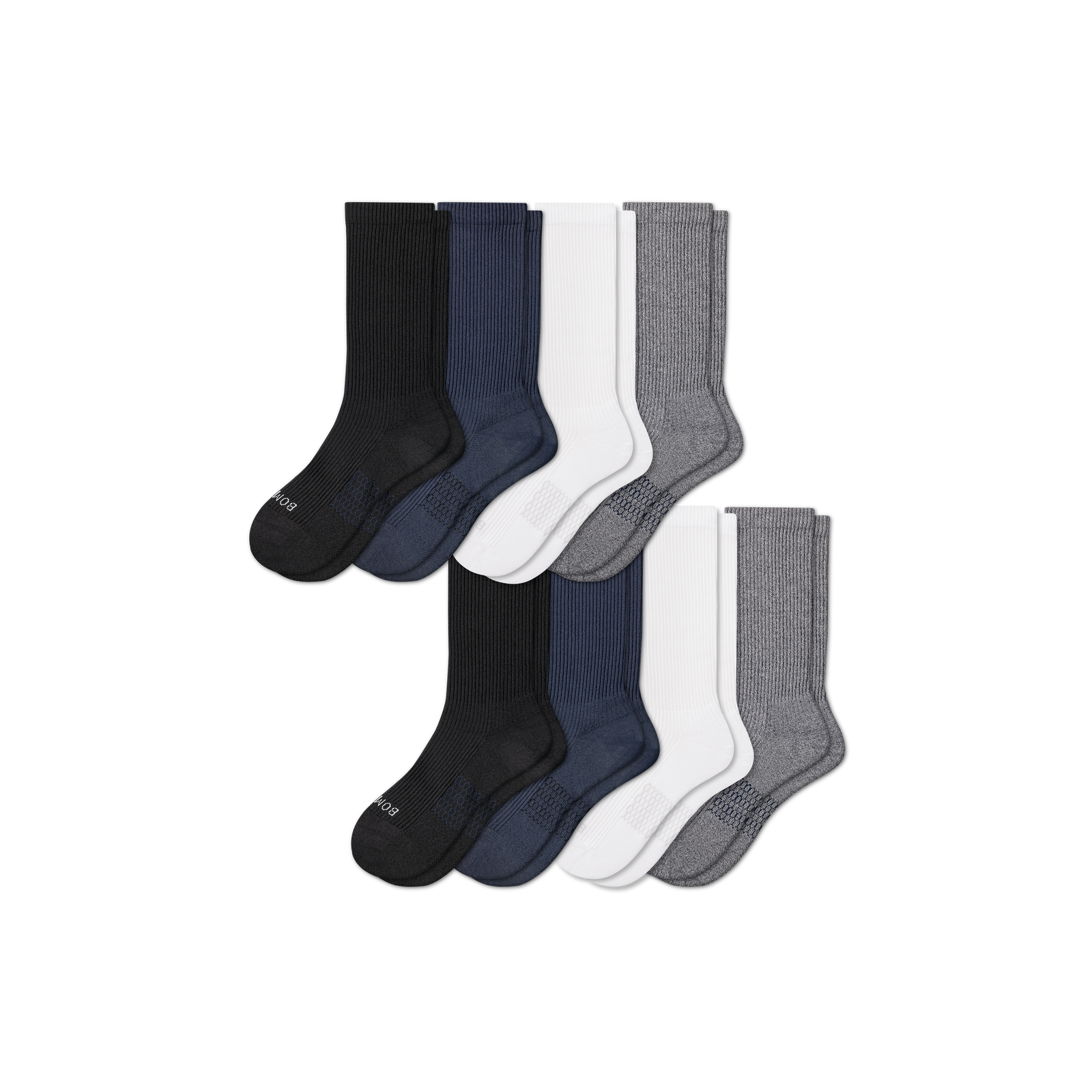 Men's Modern Rib Calf Sock 8-Pack - White Black Mix