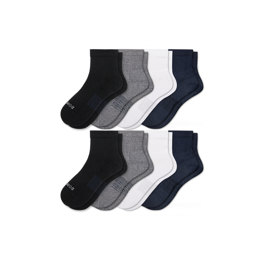 Men's Modern Rib Quarter Sock 8-Pack - Comfort Low Cut Step