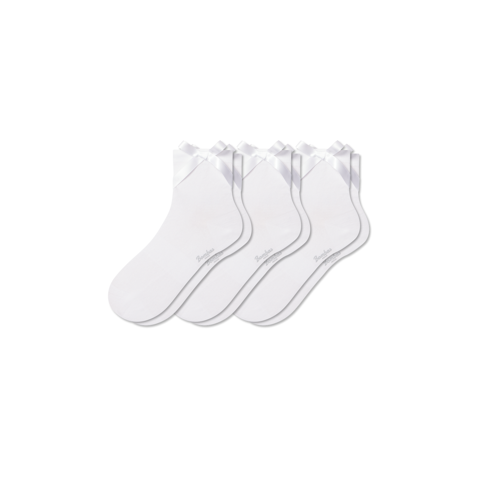 Women's Lightweight Bow Quarter Sock 3-Pack - white bow mix L