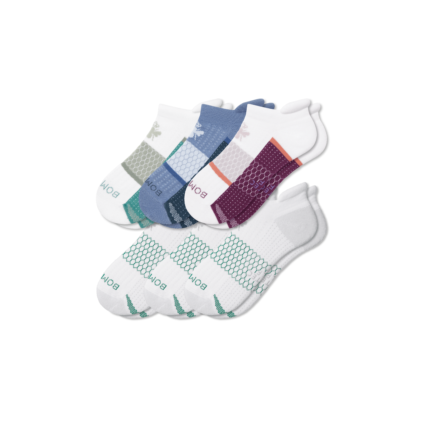 Women's Golf Ankle Sock 6-Pack - White Fjord Multi Mix