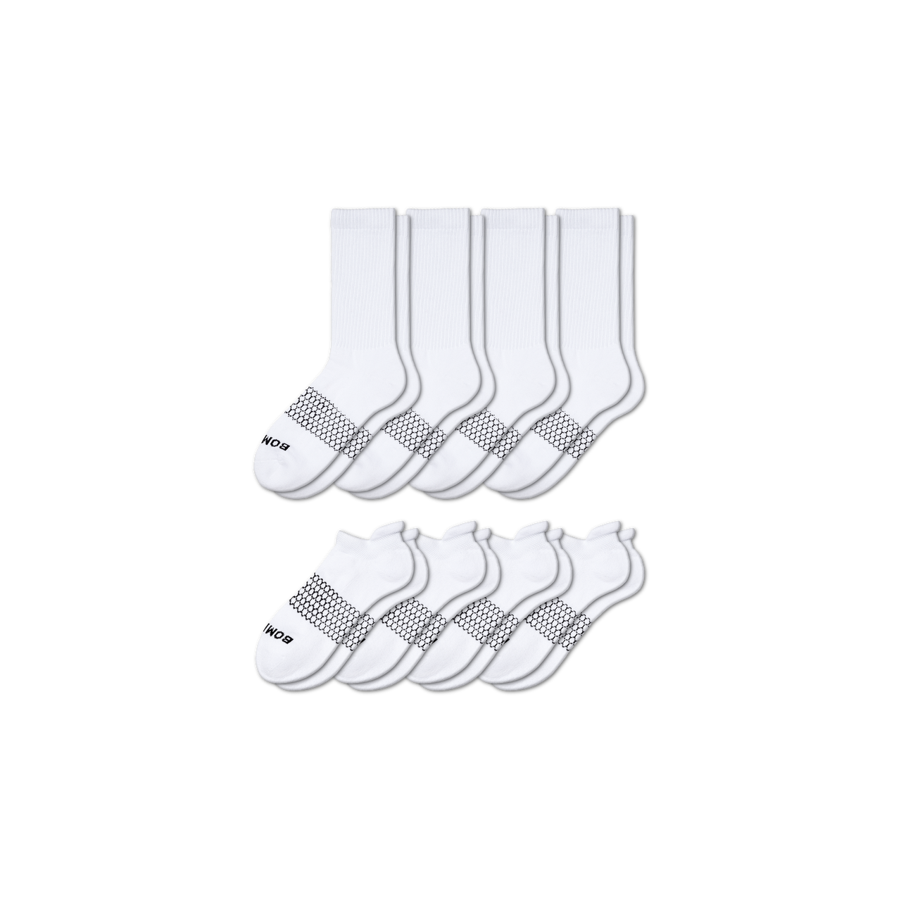 Men's Calf & Ankle Sock 8-Pack - white - 9