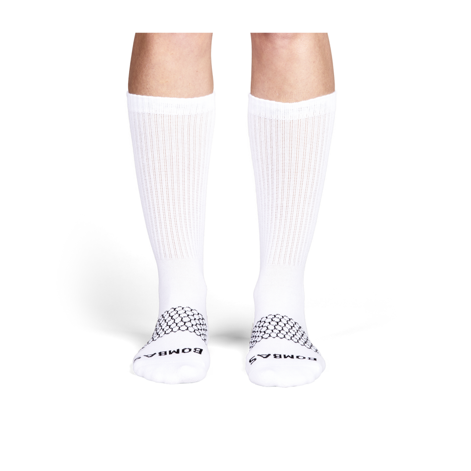 Women's Solids Calf Socks - white - 15