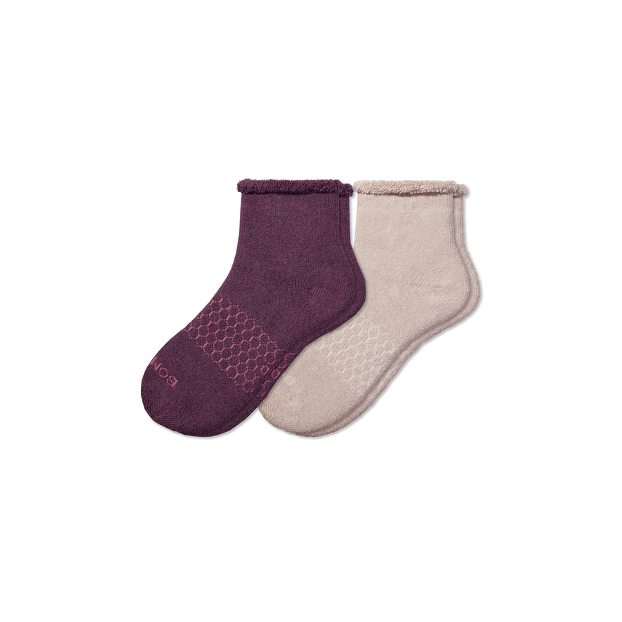 Men's Merino Wool Blend Roll-Top House Sock 2-Pack - Breathable Shift Rotation